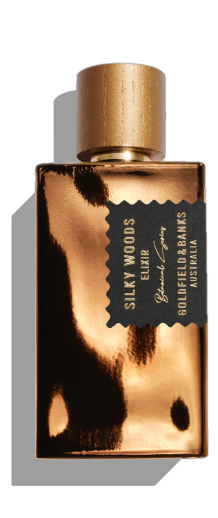 silky woods elixir perfume bottle